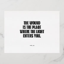 Minimalistisch citaat van Rumi - De wond is de PL