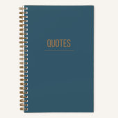 Minimalistisch citaatjournaal in blauw-groen notitieboek (Voorkant)