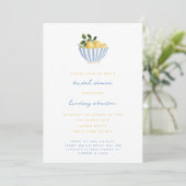 Minimalistisch citroenblauw en geel Vrijgezellenfe Kaart (Staand voorkant)