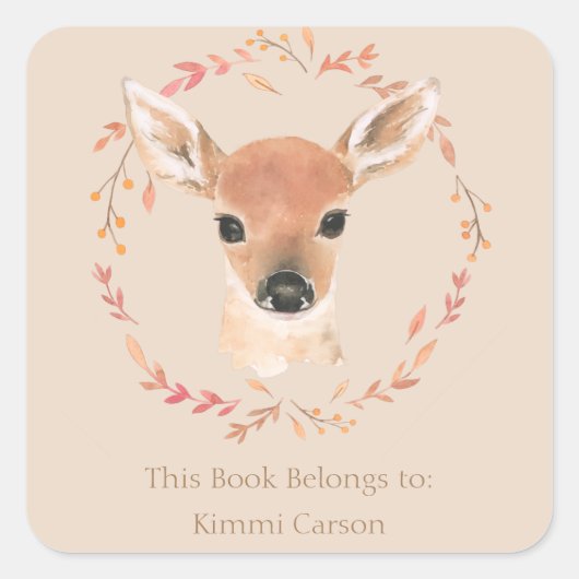 Minimalistisch Cl voor de Waterverf van bosbossen Vierkante Sticker (Voorkant)