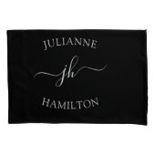 Minimalistisch Classic Black Monogramed Kussensloop (Voorkant)