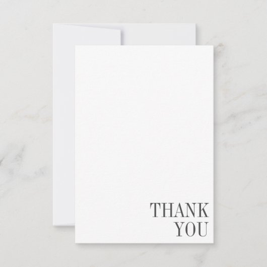 Minimalistisch Classic Black Typography Photo Wedd Bedankkaart (Voorkant)