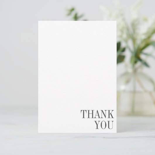 Minimalistisch Classic Black Typography Photo Wedd Bedankkaart (Staand voorkant)