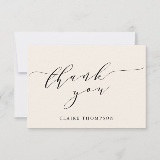 Minimalistisch Classic Cream Vrijgezellenfeest Cus Bedankkaart (Voorkant)