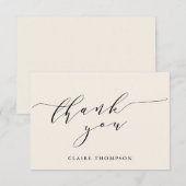 Minimalistisch Classic Cream Vrijgezellenfeest Cus Bedankkaart (Voorkant / Achterkant)