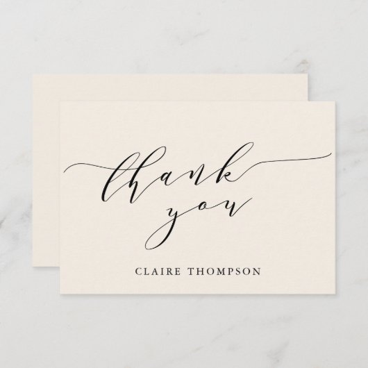 Minimalistisch Classic Cream Vrijgezellenfeest Cus Bedankkaart (Voorkant / Achterkant)