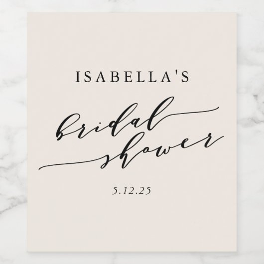 Minimalistisch Classic Cream Vrijgezellenfeest Cus Wijn Etiket (Enkel label)