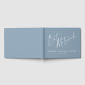 Minimalistisch Classic Dusty Blue Custom Bat Mitzv Gastenboek (Volledig)