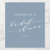 Minimalistisch Classic Dusty Blue Vrijgezellenfees Wijn Etiket (Enkel label)