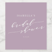 Minimalistisch Classic Dusty Lila Vrijgezellenfees Wijn Etiket (Enkel label)