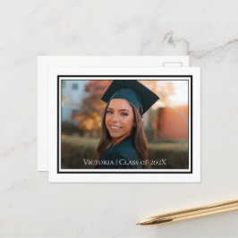 Minimalistisch Classy Afstuderen Aankondiging Brie