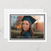 Minimalistisch Classy Afstuderen Aankondiging Brie (Voorkant / Achterkant)