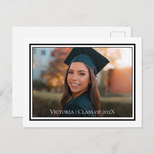 Minimalistisch Classy Afstuderen Aankondiging Brie (Voorkant / Achterkant)