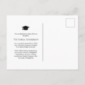 Minimalistisch Classy Afstuderen Aankondiging Brie (Achterkant)