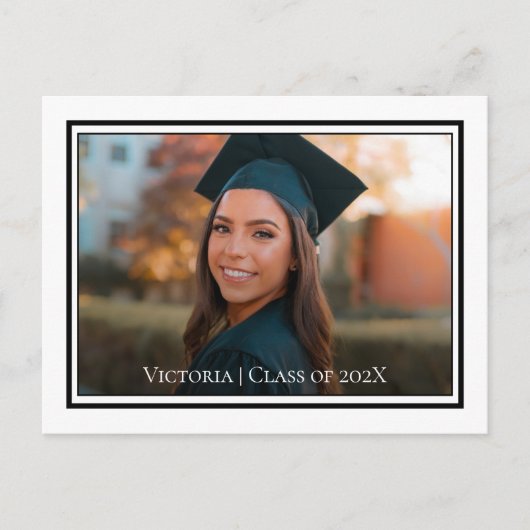 Minimalistisch Classy Afstuderen Aankondiging Brie (Voorkant)