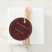 Minimalistisch Classy Burgundy & Gold Wedding Bedankjes Labels (In situ)