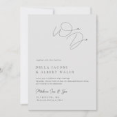 Minimalistisch Classy Calligraphy Light Gray Weddi Kaart (Voorkant)