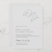 Minimalistisch Classy Calligraphy Light Gray Weddi Kaart (Voorkant / Achterkant)
