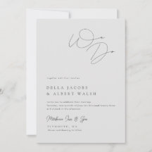 Minimalistisch Classy Calligraphy Light Gray Weddi