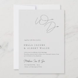 Minimalistisch Classy Calligraphy Light Gray Weddi Kaart