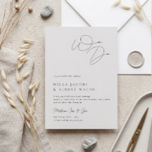 Minimalistisch Classy Calligraphy Light Gray Weddi