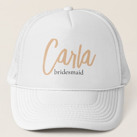 Minimalistisch Classy Eenvoudig Bruidsmeisje Favor Trucker Pet (Voorkant)