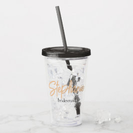 Minimalistisch Classy Eenvoudig Bruidsmeisje Geper Acryl Drinkbeker
