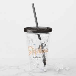 Minimalistisch Classy Eenvoudig Bruidsmeisje Geper Acryl Drinkbeker