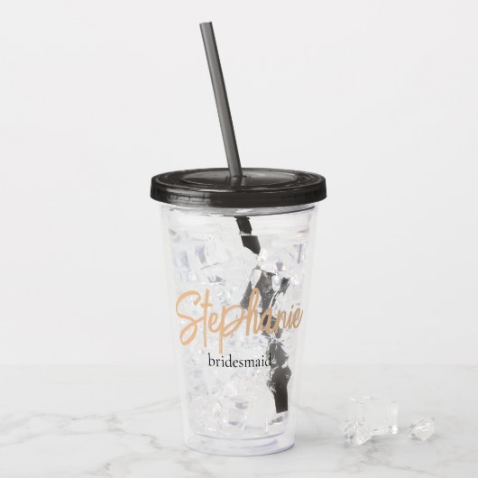 Minimalistisch Classy Eenvoudig Bruidsmeisje Geper Acryl Drinkbeker (Voorkant ijs)