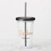 Minimalistisch Classy Eenvoudig Bruidsmeisje Geper Acryl Drinkbeker (Voorkant)