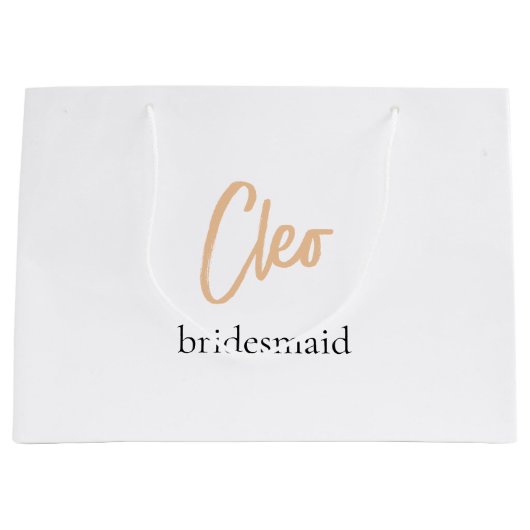 Minimalistisch Classy Eenvoudig Bruidsmeisje Geper Groot Cadeauzakje (Voorkant)