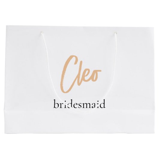 Minimalistisch Classy Eenvoudig Bruidsmeisje Geper Groot Cadeauzakje (Achterkant)