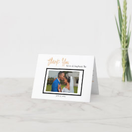 Minimalistisch Classy Eenvoudig Bruiloft Gevouwen  Bedankkaart