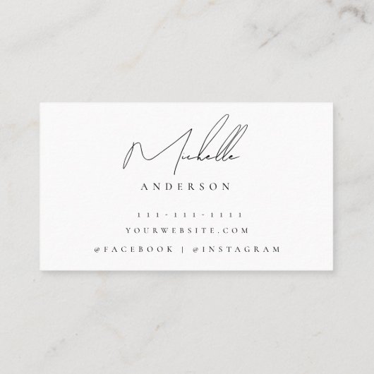Minimalistisch Classy Script-Visitekaartje Visitekaartje (Achterkant)
