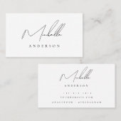 Minimalistisch Classy Script-Visitekaartje Visitekaartje (Voorkant / Achterkant)