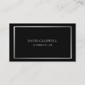 Minimalistisch Classy Silver-Lijst op zwart Visitekaartje (Voorkant)