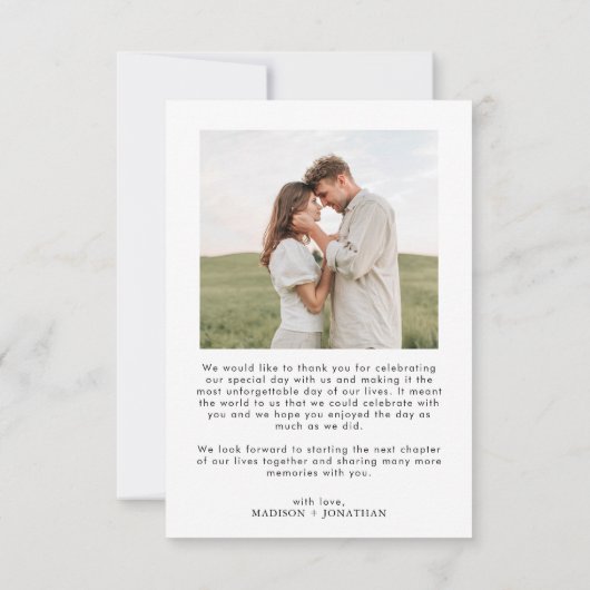 Minimalistisch Classy Simple 2 Photo Wedding Bedankkaart (Achterkant)