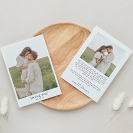 Minimalistisch Classy Simple 2 Photo Wedding Bedankkaart
