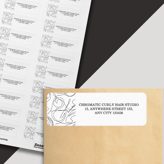 Minimalistisch Classy Zwart Wit Abstract Patroon Etiket