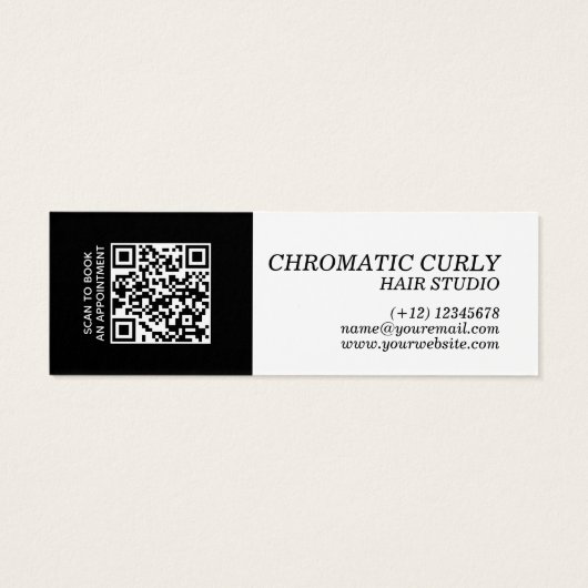 Minimalistisch Classy Zwart Wit Abstract Patroon Mini Visitekaartjes (Achterkant)