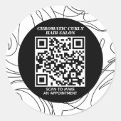 Minimalistisch Classy Zwart Wit Abstract Patroon Ronde Sticker (Voorkant)