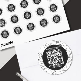 Minimalistisch Classy Zwart Wit Abstract Patroon Ronde Sticker