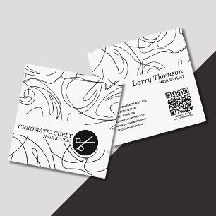 Minimalistisch Classy Zwart Wit Abstract Patroon Vierkante Visitekaartje