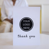 Minimalistisch Clean Black White Business Logo-scr Bedankkaart