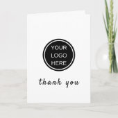 Minimalistisch Clean Black White Business Logo-scr Bedankkaart (Voorkant)