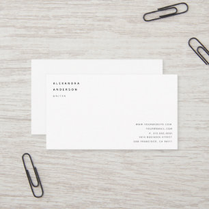 Minimalistisch Clean White Professional Visitekaar Visitekaartje