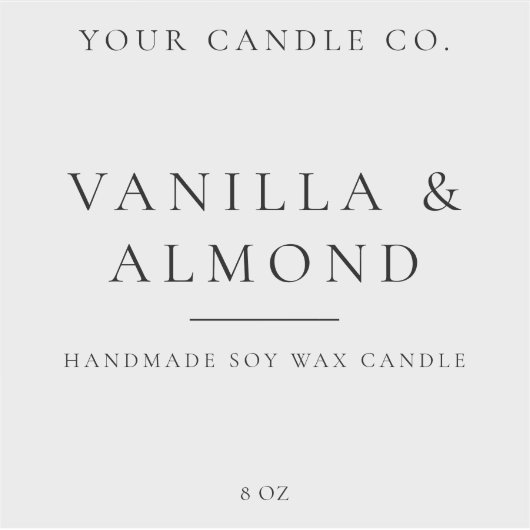 Minimalistisch Clear Candle Label (Voorkant)