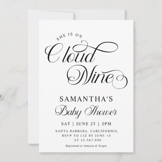 Minimalistisch Cloud Nine Baby shower Kaart (Voorkant)