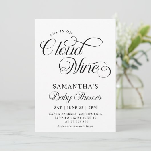 Minimalistisch Cloud Nine Baby shower Kaart (Staand voorkant)