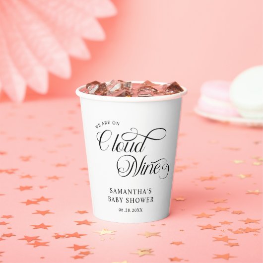 Minimalistisch Cloud Nine Baby shower Papieren Bekers (Insitu)